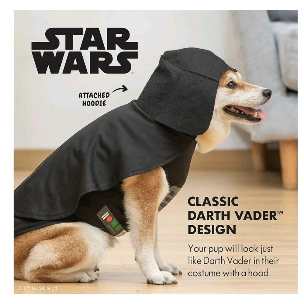 Star Wars Darth Vader Dog Costume Small Hood Cape Halloween New Futuristic
